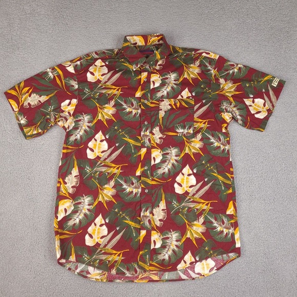 Vintage Wrangler 20X Hawaiian Shirt Mens XXL Red Burgundy Button Down - Picture 1 of 14